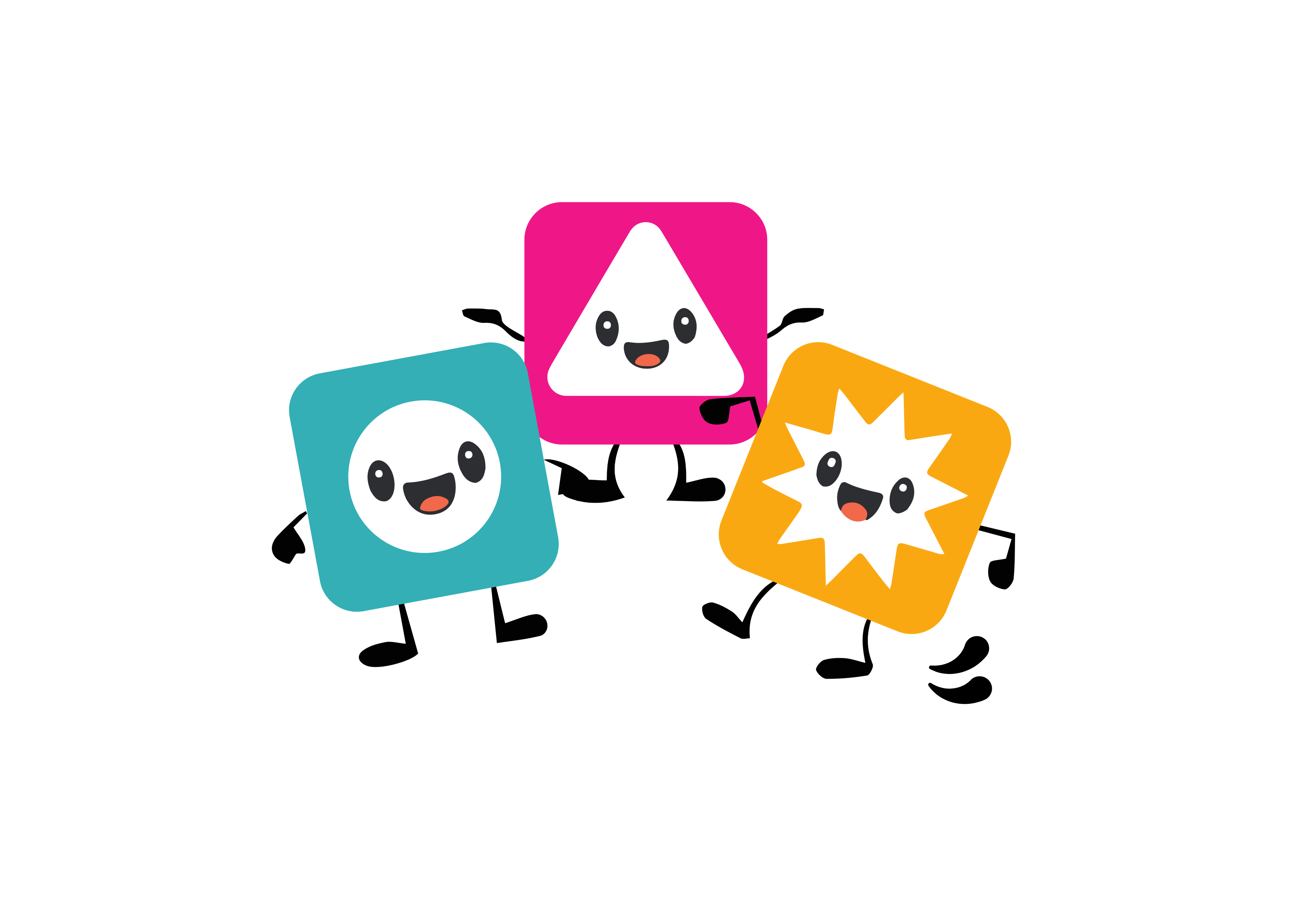 Three illustrated children characters representing Komarpheap